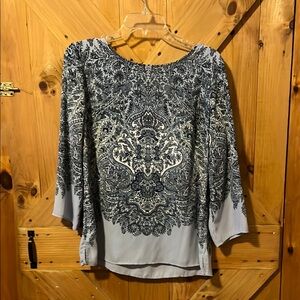 Elegant blue Patterned Women's Top